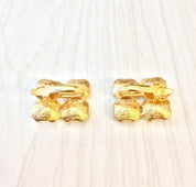 Vintage Clip On Earrings, Costume Jewelry, Vintage Jewelry, Statement Jewelry, Vintage Earrings, Gold Toned Jewelry, Fake Diamond Earrings