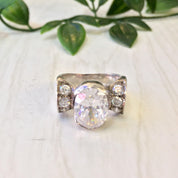 Vintage Silver Ring, Vintage Jewelry, Sterling Silver, Statement Ring, Engagement Ring, Wedding Jewelry, Cocktail Ring, Diamond Jewelry, 925