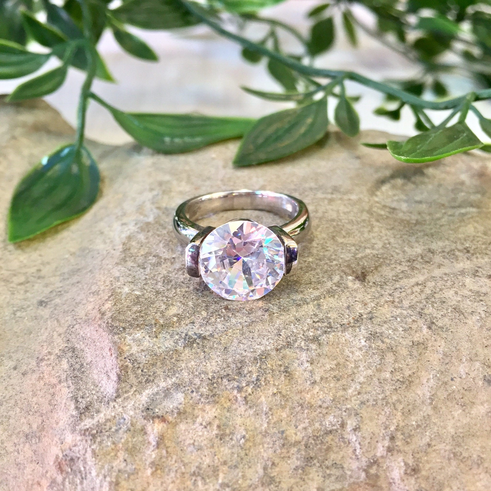 Vintage Silver Ring, Vintage Jewelry, Sterling Silver, Engagement Ring, Statement Jewelry, Cocktail Ring, Wedding Jewelry, Diamond, Gift