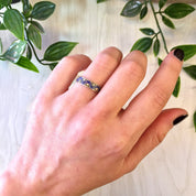 Vintage Silver Ring, Vintage Jewelry, Geometric Ring, Sterling Silver, Band Ring, 925, Blue, Circle, Silver, Triangle, Gift Idea, Ring