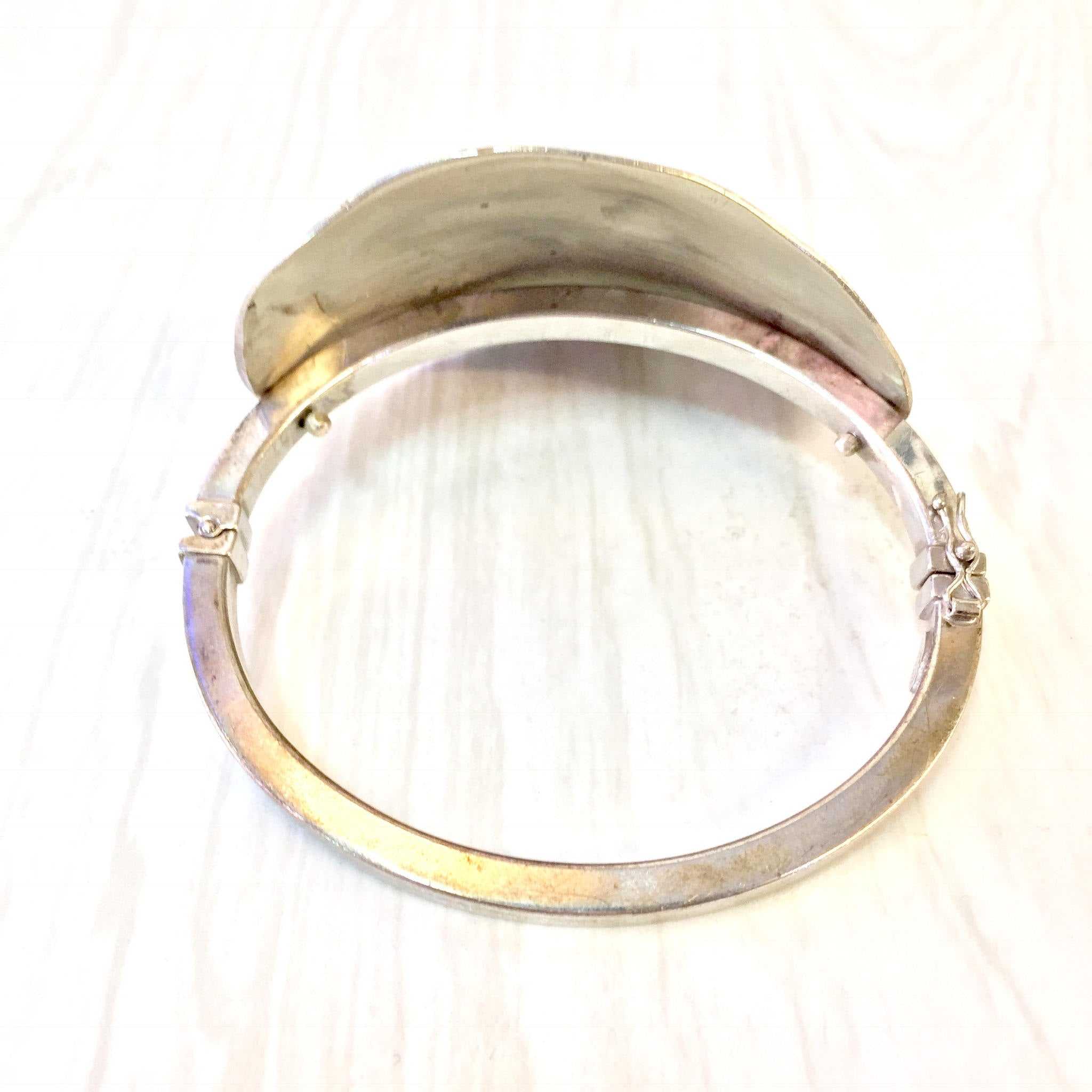 Vintage Silver Bracelet, Vintage Jewelry, Silver Cuff, Sterling Silver, Bangle Bracelet, Statement Jewelry, Abstract Jewelry, Hammered Cuff