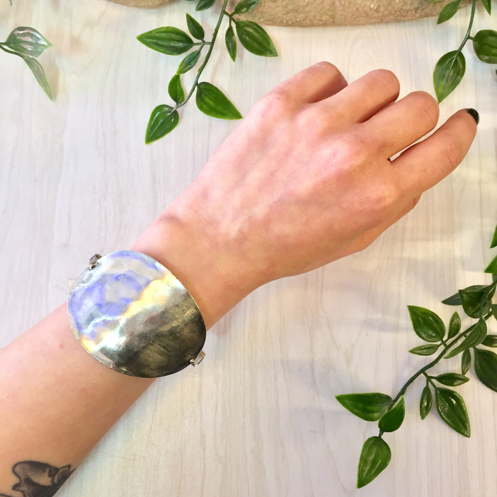 Vintage Silver Bracelet, Vintage Jewelry, Silver Cuff, Sterling Silver, Bangle Bracelet, Statement Jewelry, Abstract Jewelry, Hammered Cuff
