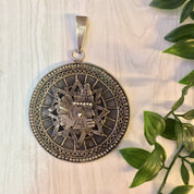 Large Taxco Pendant, Sterling Silver, Taxco Jewelry, Vintage Jewelry, Aztec Necklace, Vintage Necklace, Vintage Pendant,Taxco,Silver Pendant