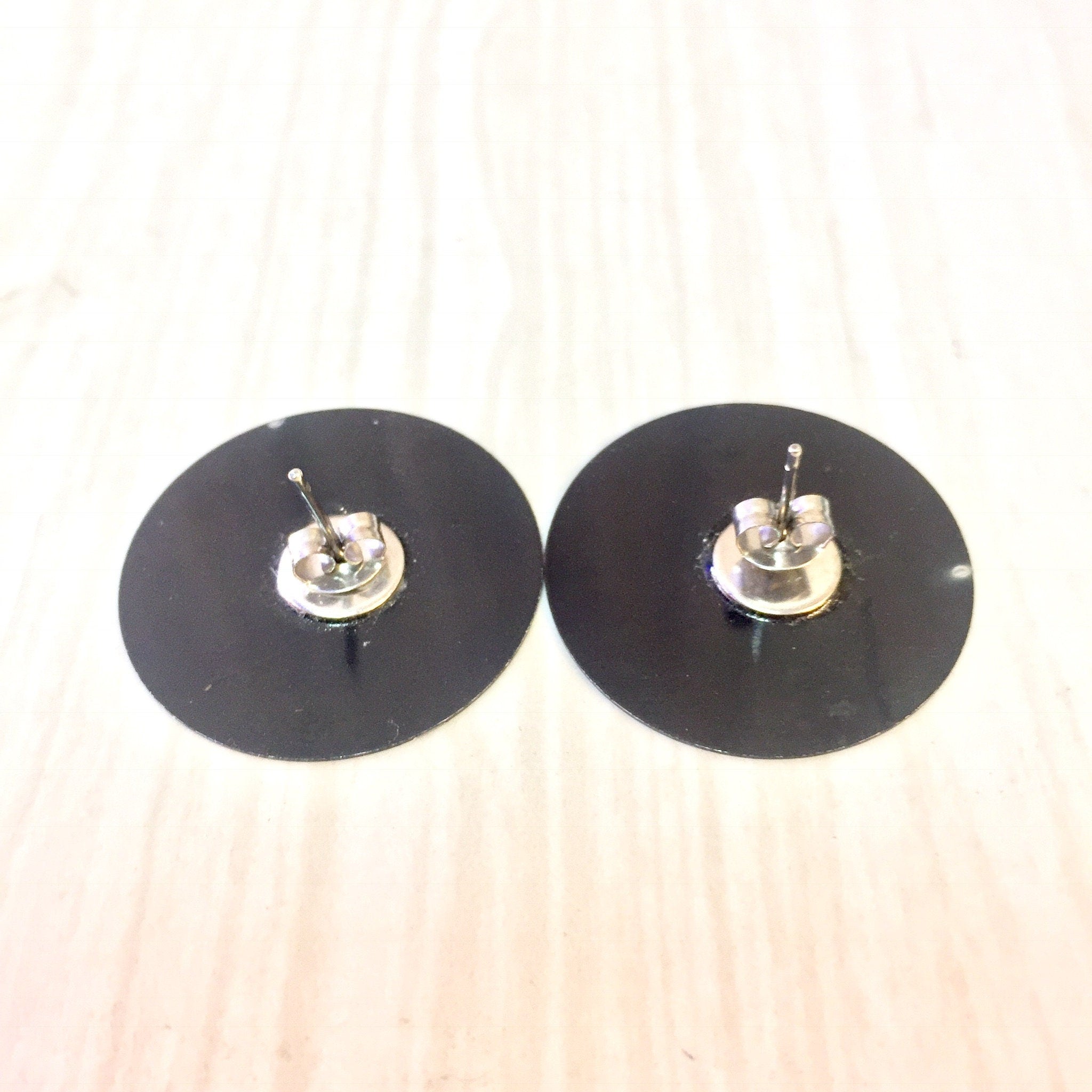 Vintage Earrings, Retro Earrings, Vintage Jewelry, Clock Earrings, Time, Costume Jewelry, Statement Jewelry, Disc Earrings, Round Earrings