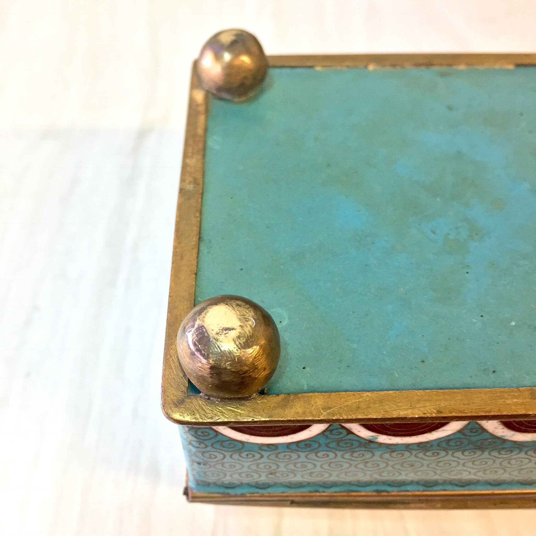 Vintage Cloisonne Box, Cloisonne Jewelry Box, Dragon Jewelry Box, Vintage Cloisonn, Blue Jewelry Box, Dragon Box, Trinket Box, Brass Box