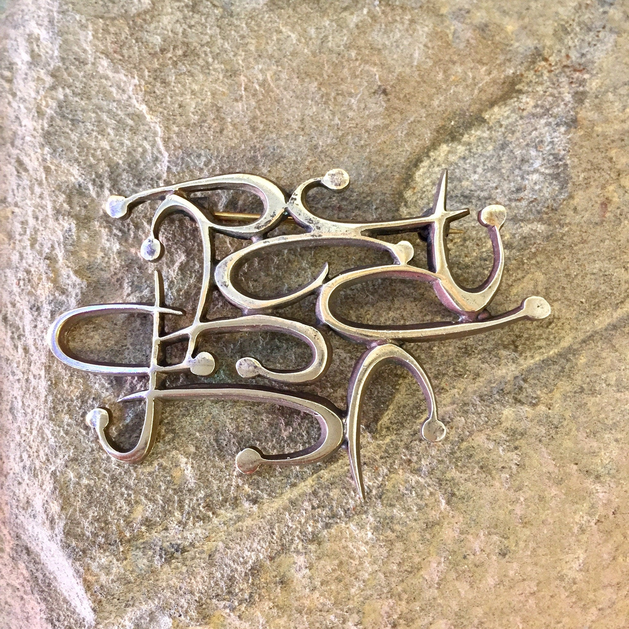Vintage Silver Brooch, Sterling Silver, Vintage Jewelry, Abstract Brooch, Statement Jewelry, Abstract Jewelry, Vintage Pin, Vintage Brooch