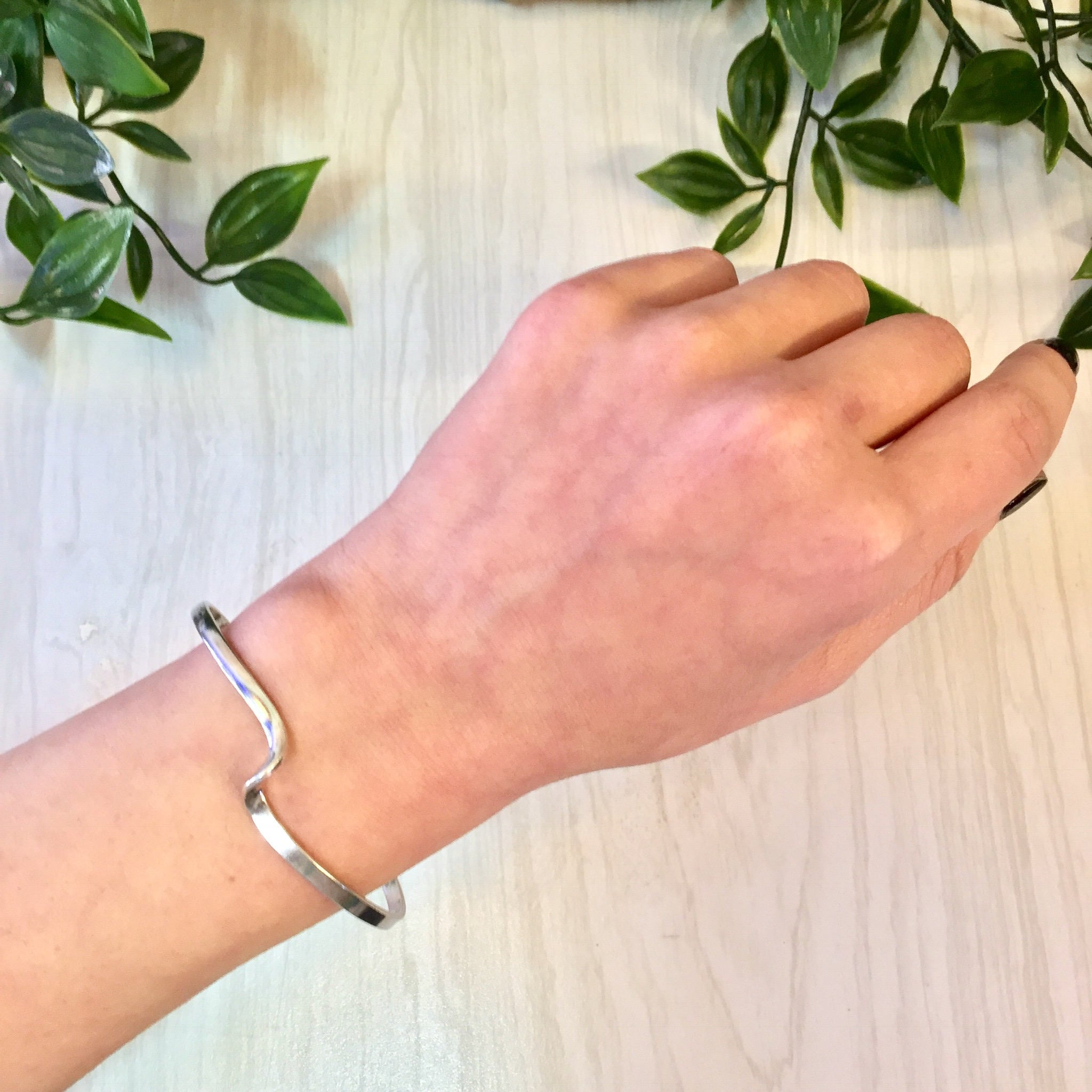 Vintage Sterling Silver Cuff Bracelet, Minimalist Jewelry, Vintage Jewelry, Simple Bracelet, Minimal, Twist Bracelet, Elegant