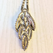 Vintage Silver Necklace, Silver Tone Necklace, Rhinestone Necklace, Rhinestone Jewelry, Statement Necklace, Beaded Jewelry, Vintage Jewelry