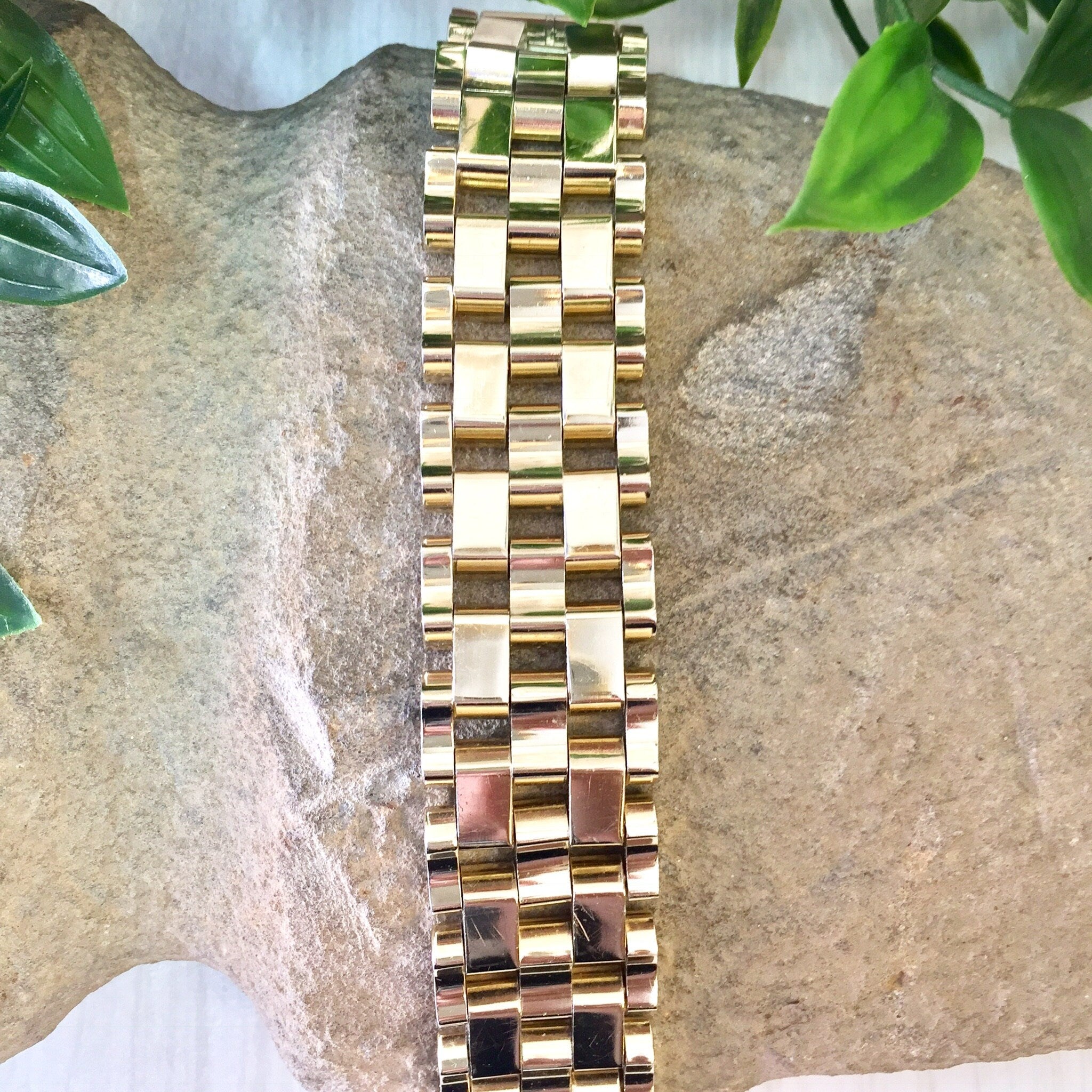 Vintage Bracelet, Gold Bracelet, Gold Toned Bracelet, Vintage Jewlery, Chunky Bracelet, Chain Bracelet, Link Bracelet, Gift for Mom