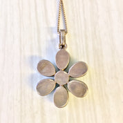 Vintage Pendant, Sterling Silver, Larimar Pendant, Larimar Jewelry, Light Blue, White, Flower Pendant, Flower, Larimar, Vintage Jewelry