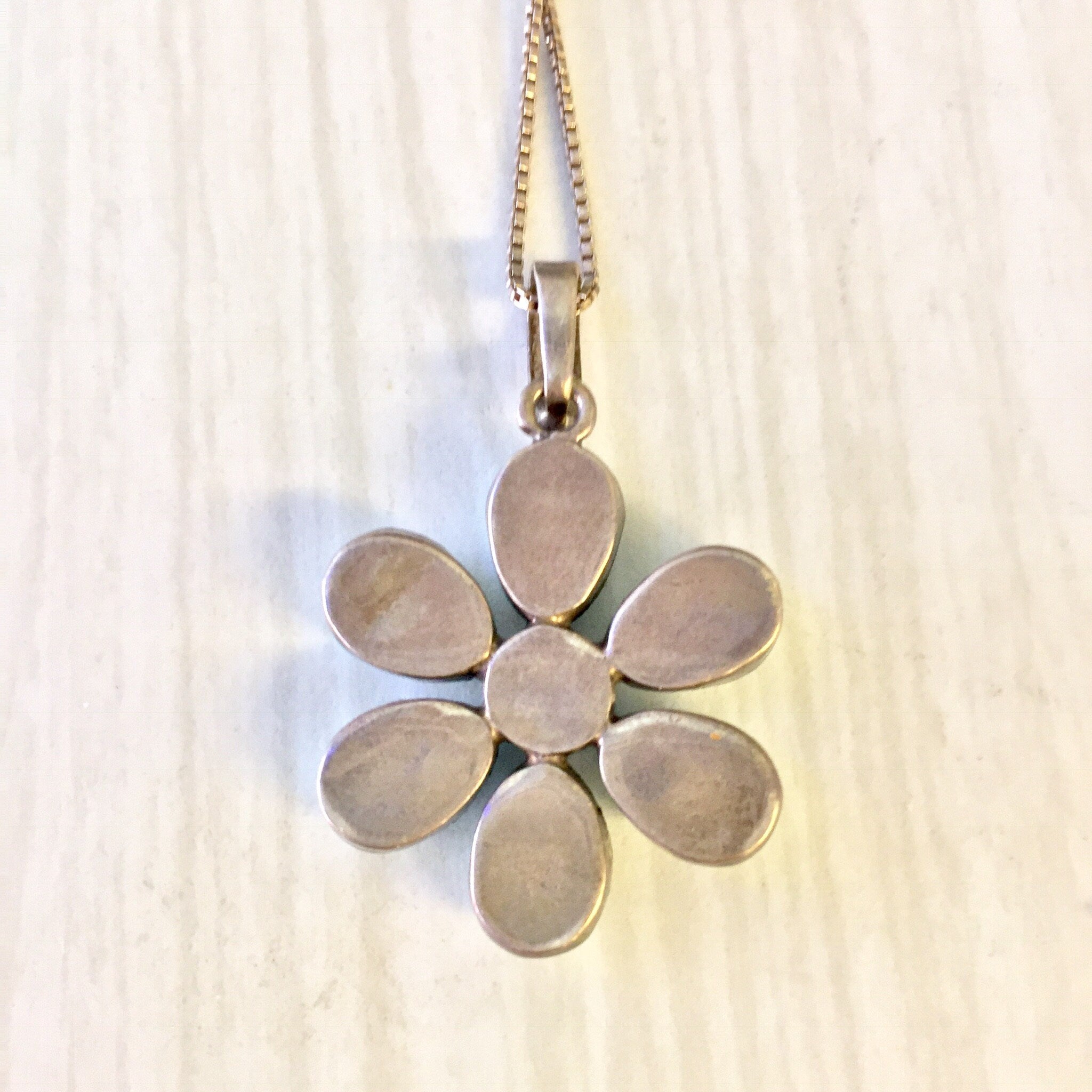 Vintage Pendant, Sterling Silver, Larimar Pendant, Larimar Jewelry, Light Blue, White, Flower Pendant, Flower, Larimar, Vintage Jewelry