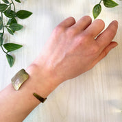 Vintage Brass Cuff, Vintage Jewlery, Brass Bracelet, Asymmetrical Cuff, Hammered Bracelet, Hand Made, Mother's Day Gift, Gold Tone