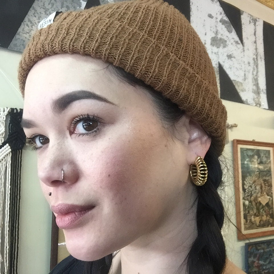 Vintage Earrings, Gold Tone Earrings, Vintage Jewelry, Small Hoop Earrings, Cut Out Jewelry, Post Earrings, Special Occasion, Mothers Day