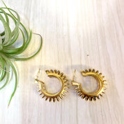 Vintage Earrings, Gold Tone Earrings, Vintage Jewelry, Small Hoop Earrings, Cut Out Jewelry, Post Earrings, Special Occasion, Mothers Day