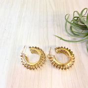 Vintage Earrings, Gold Tone Earrings, Vintage Jewelry, Small Hoop Earrings, Cut Out Jewelry, Post Earrings, Special Occasion, Mothers Day