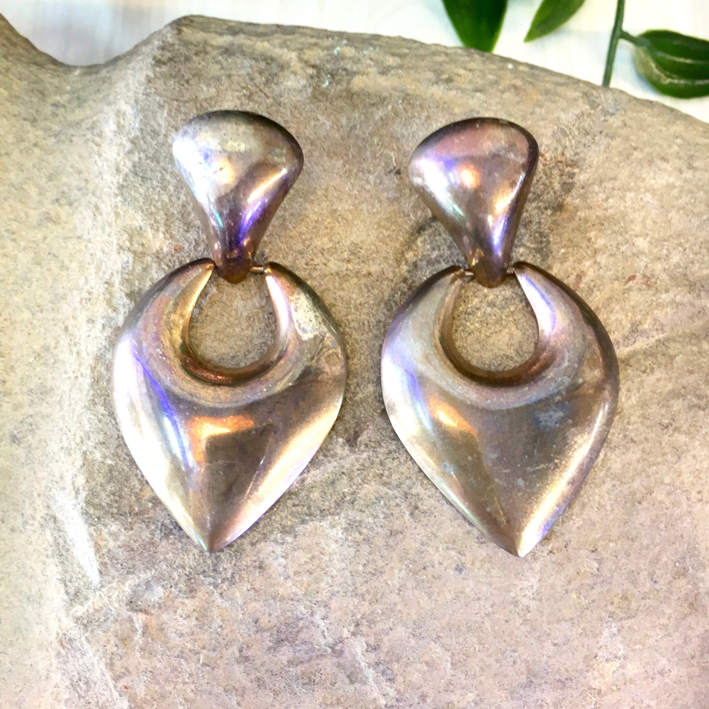 Vintage Silver Earrings, Silver Tone Earrings, Vintage Jewelry, Retro, 1980's Jewelry, Pierced Ears, Costume Jewelry, Dangle Earrings,