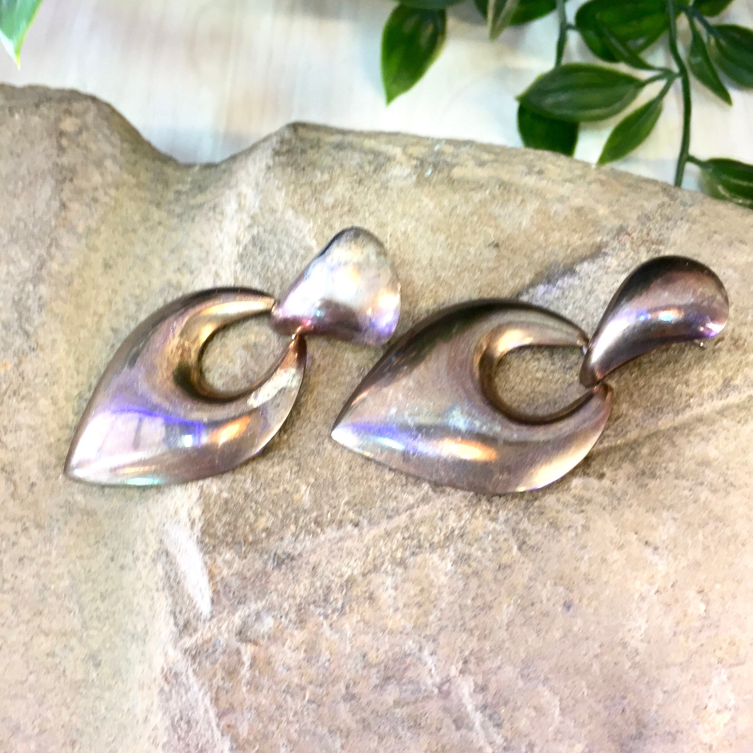 Vintage Silver Earrings, Silver Tone Earrings, Vintage Jewelry, Retro, 1980's Jewelry, Pierced Ears, Costume Jewelry, Dangle Earrings,