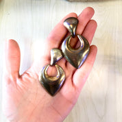 Vintage Silver Earrings, Silver Tone Earrings, Vintage Jewelry, Retro, 1980's Jewelry, Pierced Ears, Costume Jewelry, Dangle Earrings,