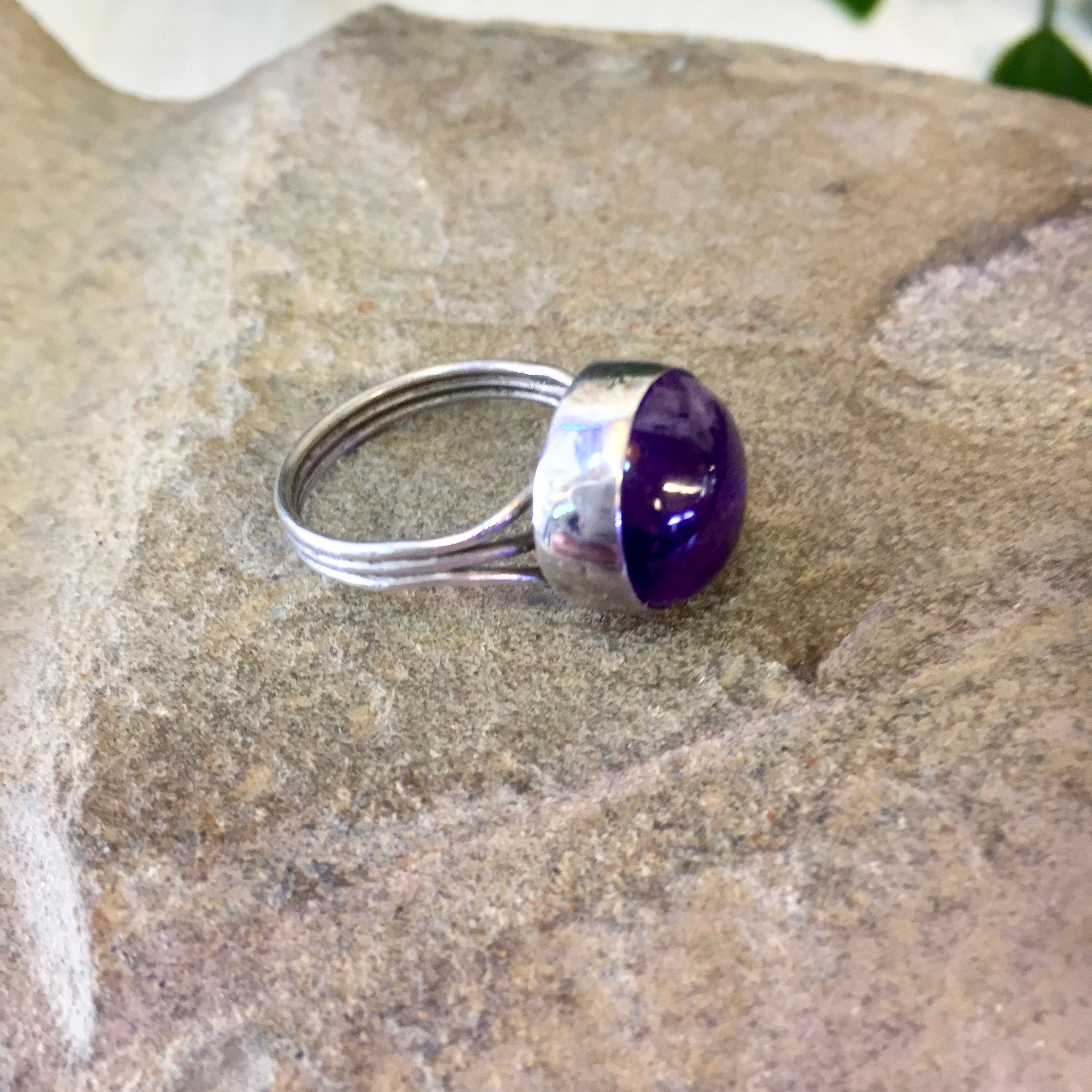 Vintage Jewelry Set, Vintage Ring, Vintage Earrings, Screw Back Earrings, Purple Stones, Sterling Silver, Made in Mexico, Vintage Jewelry