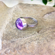 Vintage Jewelry Set, Vintage Ring, Vintage Earrings, Screw Back Earrings, Purple Stones, Sterling Silver, Made in Mexico, Vintage Jewelry