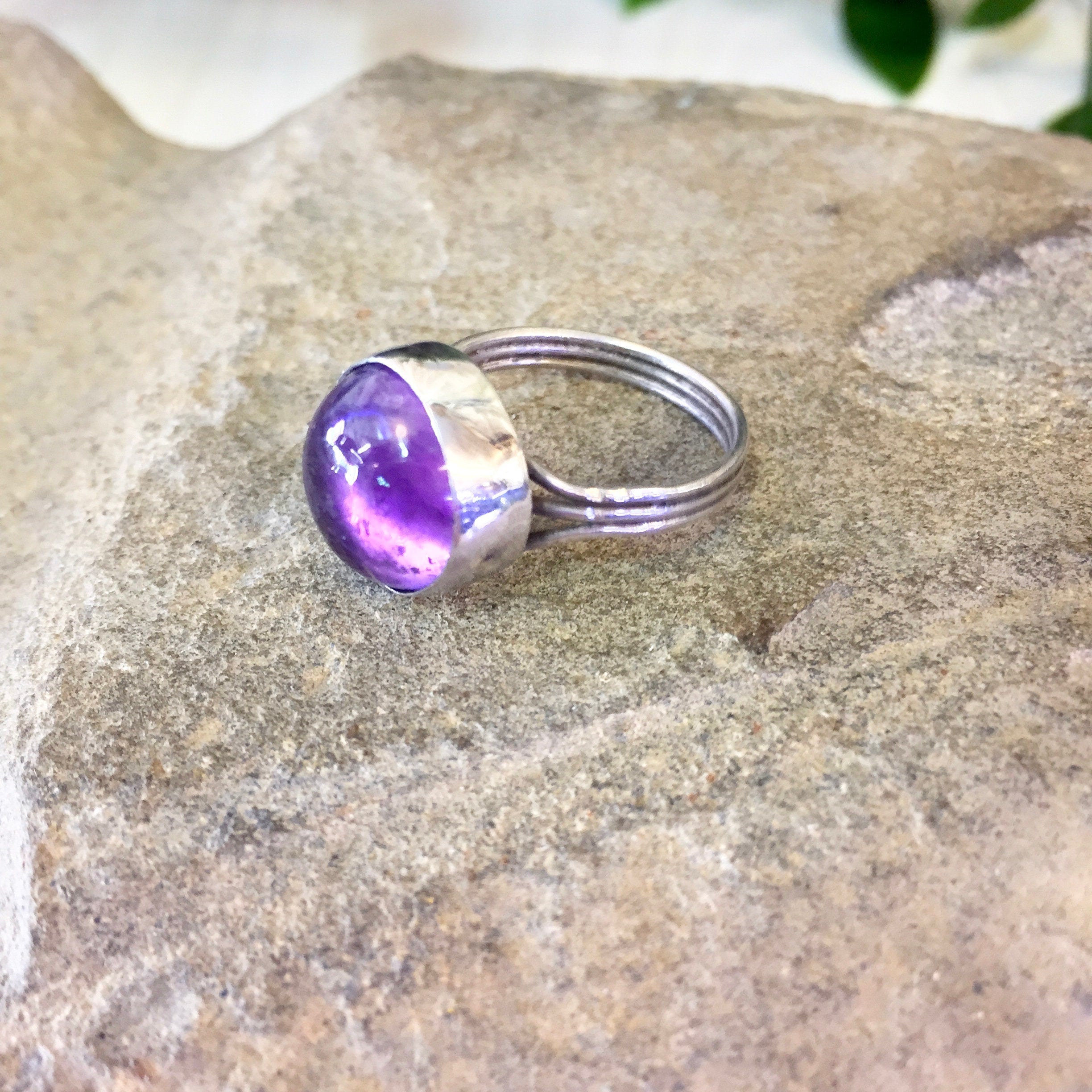 Vintage Jewelry Set, Vintage Ring, Vintage Earrings, Screw Back Earrings, Purple Stones, Sterling Silver, Made in Mexico, Vintage Jewelry