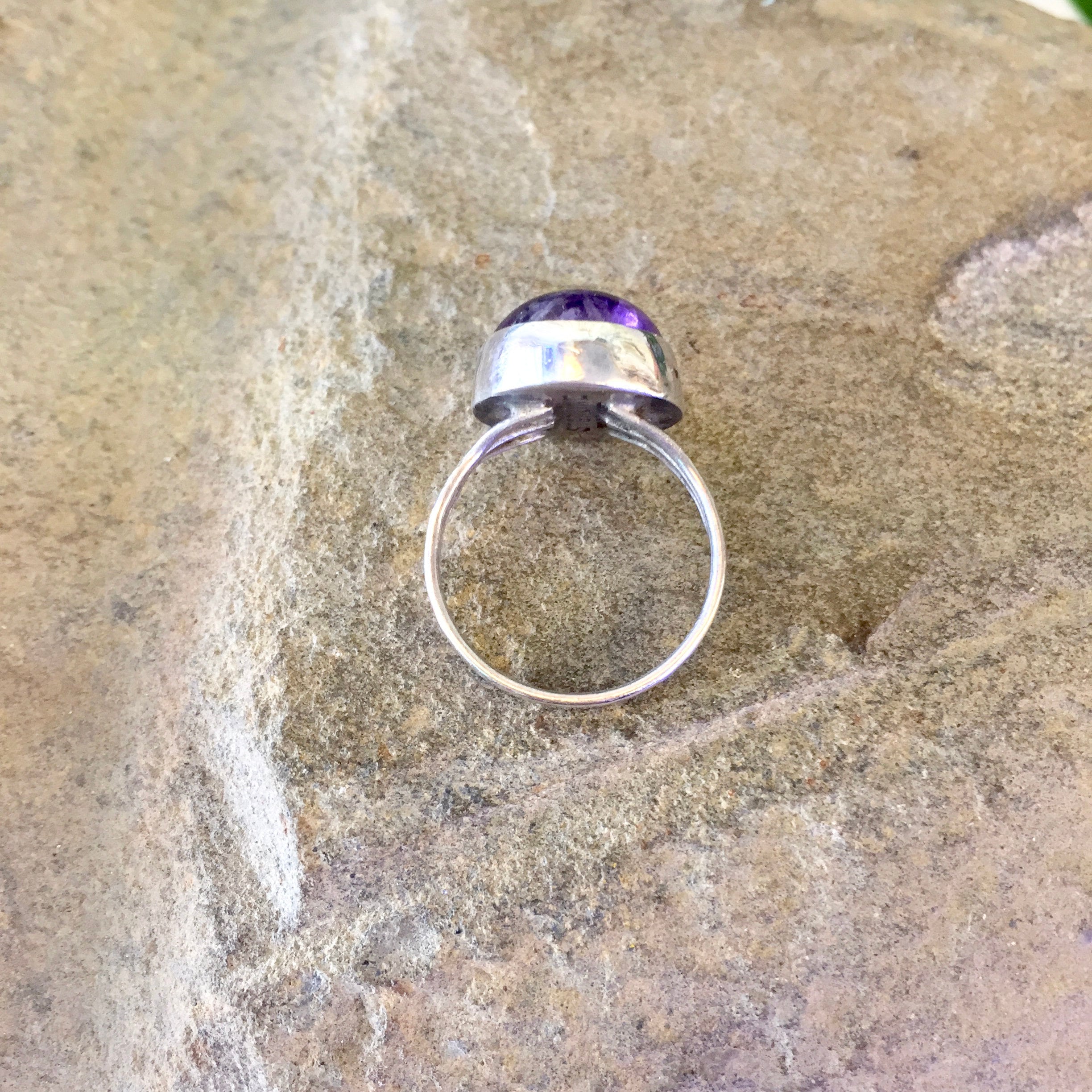 Vintage Jewelry Set, Vintage Ring, Vintage Earrings, Screw Back Earrings, Purple Stones, Sterling Silver, Made in Mexico, Vintage Jewelry