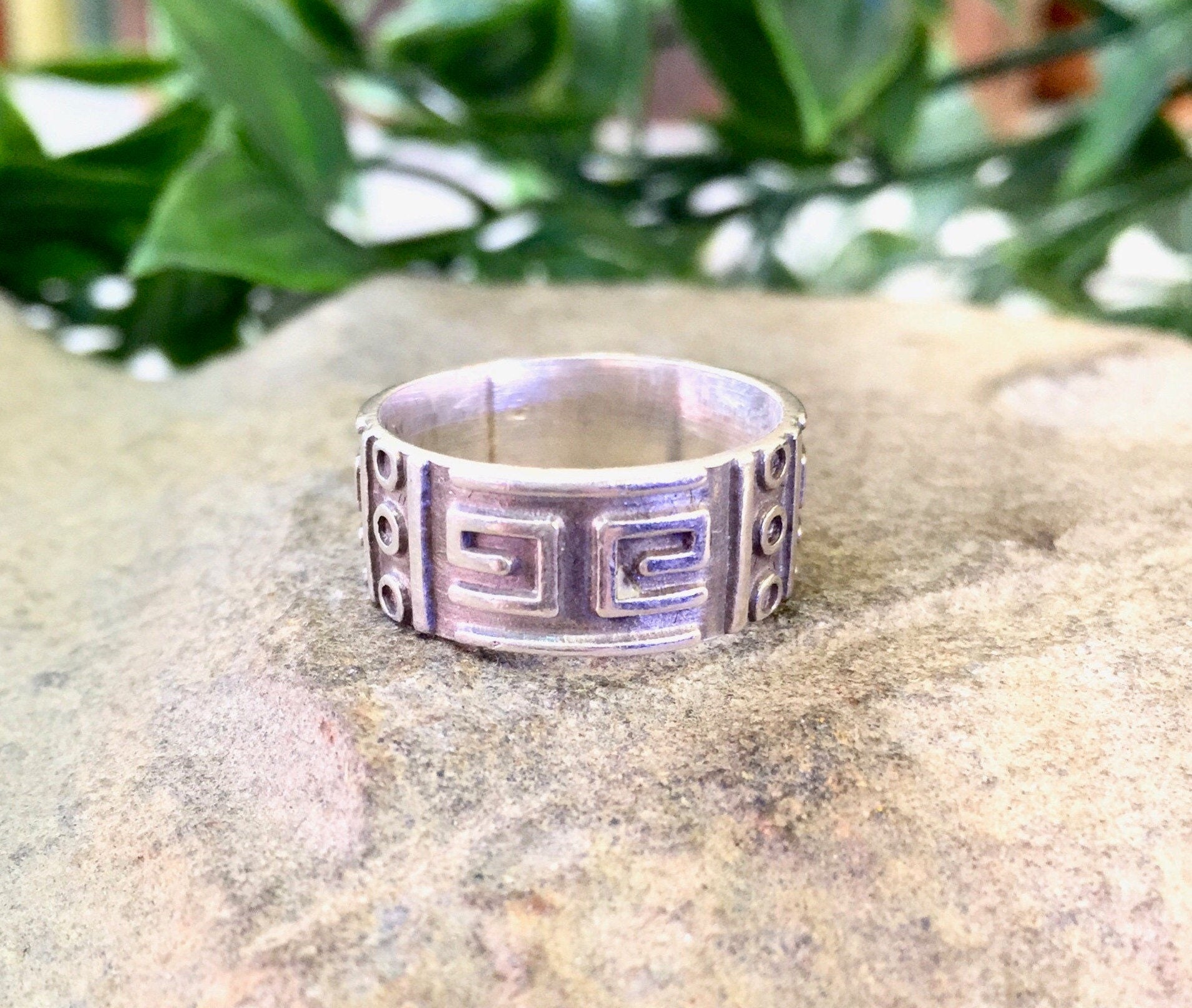 Vintage Silver Ring, Vintage Jewelry, Sterling Silver, Band, Tribal Jewelry, Geometric, Mexican Jewelry, Mother's Day Gift, 925