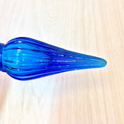 Vintage Blue Glass Decanter, Decanter with Stopper, Bright Blue, Vintage Home Decor, Midcentury Modern Glass, Barware, Wine, Whiskey, Round