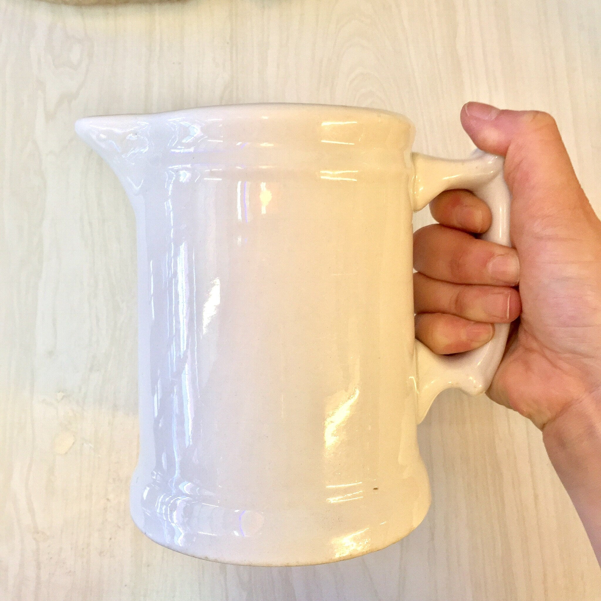 White Ironstone Pitcher, Ironstone China, Wellor and Co., Ceramic Pitcher, White Ceramic, Vintage Home Decor, Vintage Kitchen, Small Pitcher