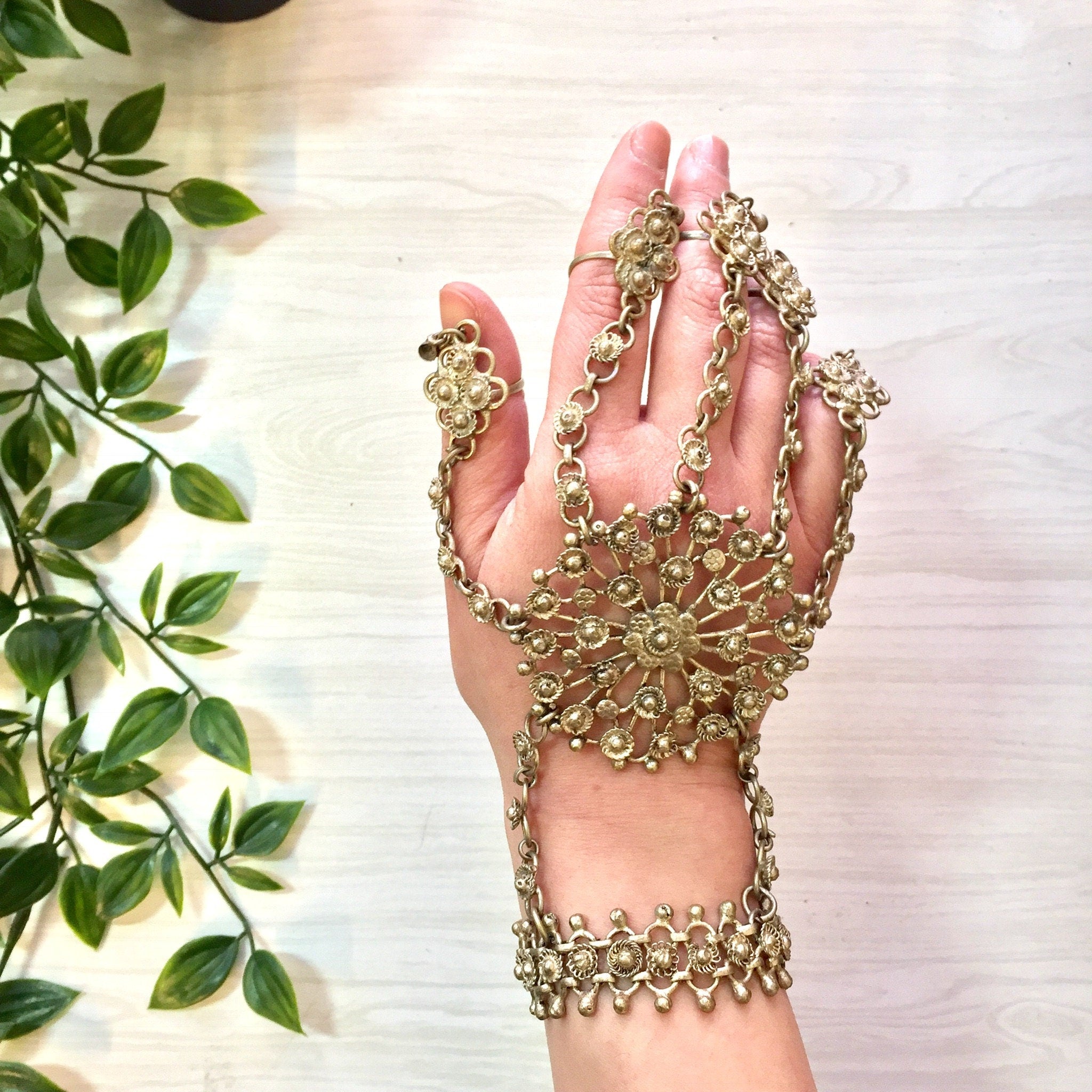 Vintage Slave Bracelet, Hand Bracelet, Hand Jewelry, Bridal Jewelry, Rings, Bracelet, Ornate Hand Jewelry, Body Jewelry, Hand Harness,