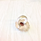 Vintage Silver Ring, Sterling Silver, Vintage Jewelry, Orange Druzy Quartz, Orange, Druzy, Celtic Design, Statement Jewelry, Sparkle, Ring