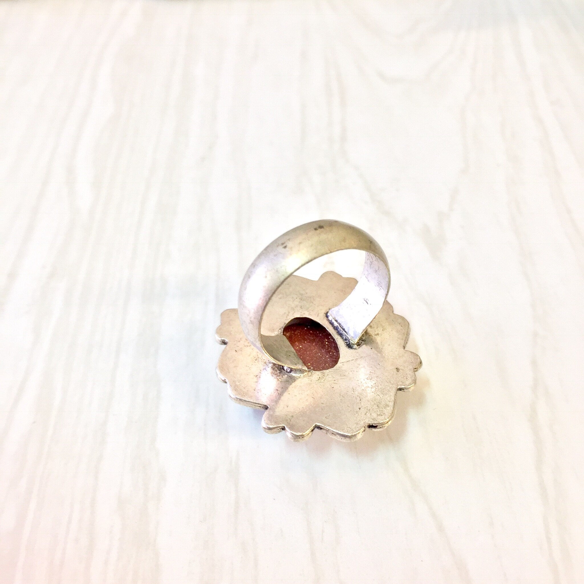 Vintage Silver Ring, Sterling Silver, Vintage Jewelry, Orange Druzy Quartz, Orange, Druzy, Celtic Design, Statement Jewelry, Sparkle, Ring