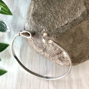 Vintage Silver Bracelet, Bangle Bracelet, Sterling Silver, Vintage Jewelry, Simple Bracelet, Hook Bracelet, Gift for Mom, Mothers Day Gift