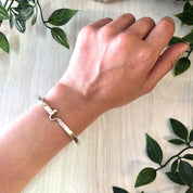 Vintage Silver Bracelet, Bangle Bracelet, Sterling Silver, Vintage Jewelry, Simple Bracelet, Hook Bracelet, Gift for Mom, Mothers Day Gift