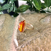Vintage Gold Ring, Amber Stone, Yellow Gold Ring, Vintage Jewelry, 10 Karat Gold, 10K Gold, Amber Ring, Amber Jewelry, Gold Jewelry