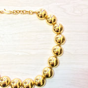 Vintage Gold Necklace, Costume Jewelry, Gold Tone Necklace, Vintage Necklace, Ball Necklace, Statement Jewelry, Yellow Gold, Gift for Mom