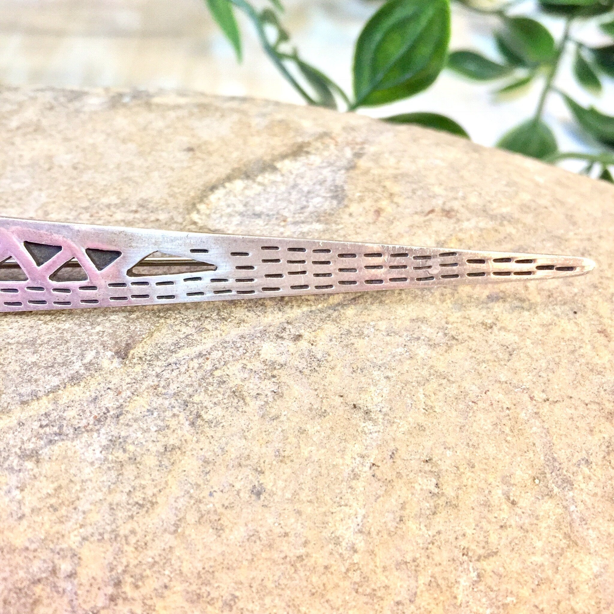 Vintage Silver Pin, Sterling Silver, Brooch, Pin, Abstract Jewelry, Vintage Jewelry, 925, Made in Mexico, Triangle, Geometric, Black Onyx