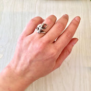 Vintage Silver Ring, Vintage Jewelry, Sterling Silver, Two Lovers, Abstract Jewelry, Dance, Hug, Two People, Gift for Mom, Mother's Day Gift