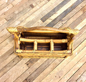 Vintage Wicker Utensil Caddy, Bamboo Utensil Organizer, Compartment, Organizer, Caddy with Handle, Picnic, Barbecue, Server Caddy, Vintage