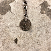 Vintage Necklace, Ottoman Empire Coin, Coin Jewlery, Statement Necklace, Vintage Jewelry, Silver Tone Necklace, Nickel Jewelry, Collar, Bib