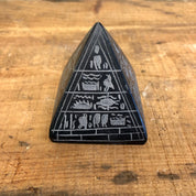 Black Carved Pyramid, Obsidian Pyramid, Lava Rock Pyramid, Carved Pyramid, Black Pyramid, Small Pyramid, Aztec, Egyptian, Vintage Home Decor