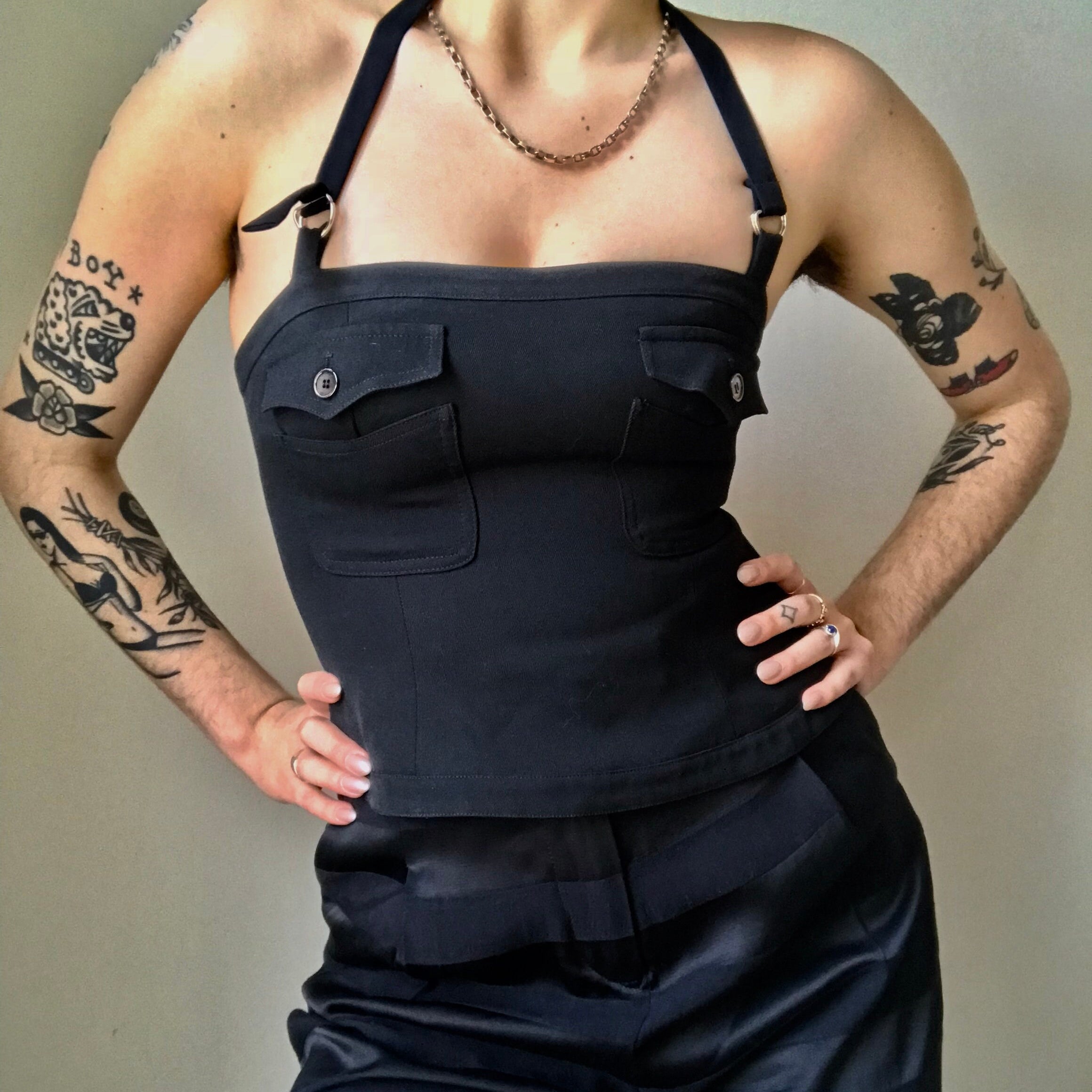 Vintage Moschino Cropped Halter Top