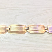 Symmetalic Bracelet, Sterling Silver, 14 Karat Gold, Symmetalic Jewelry, Link Bracelet, 14K Gold, Gold Bracelet, Art Deco Jewelry, Retro