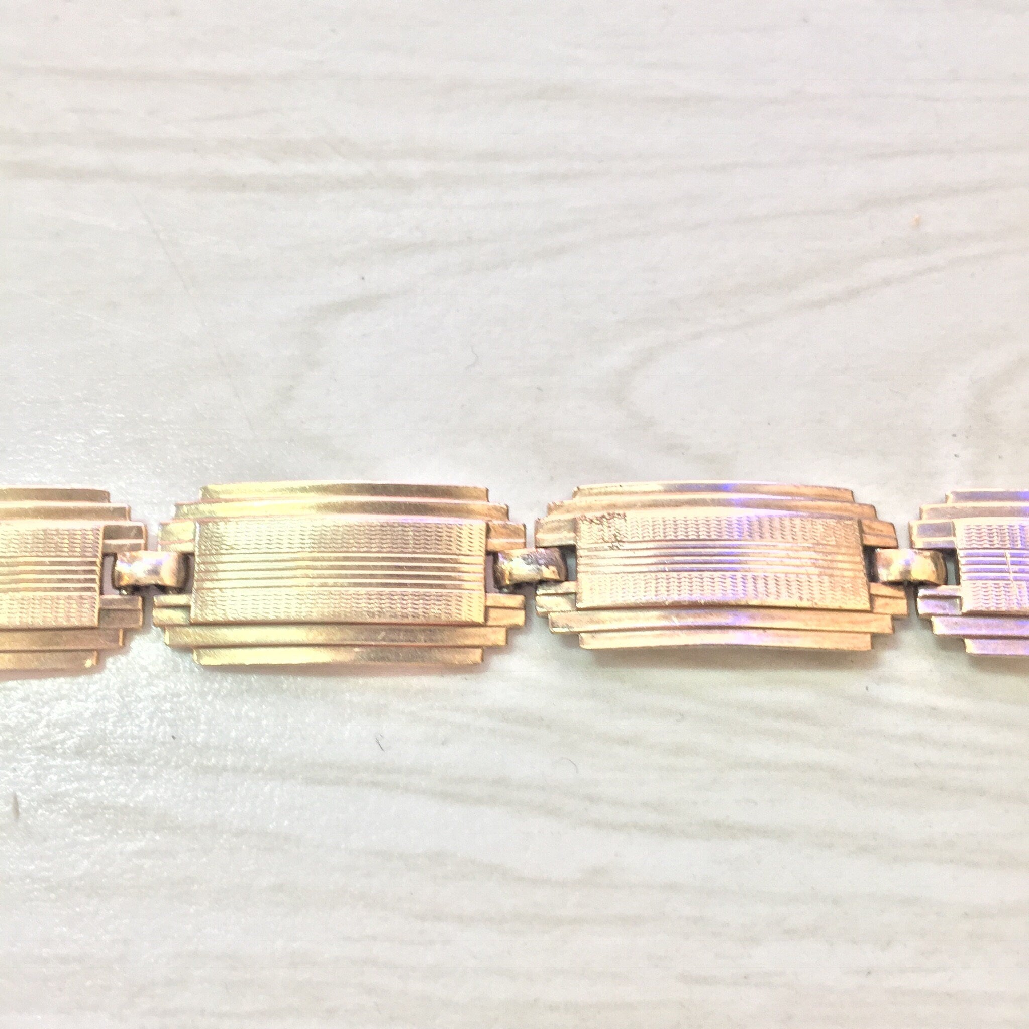 Symmetalic Bracelet, Sterling Silver, 14 Karat Gold, Symmetalic Jewelry, Link Bracelet, 14K Gold, Gold Bracelet, Art Deco Jewelry, Retro