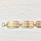 Symmetalic Bracelet, Sterling Silver, 14 Karat Gold, Symmetalic Jewelry, Link Bracelet, 14K Gold, Gold Bracelet, Art Deco Jewelry, Retro