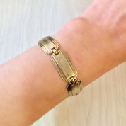 Symmetalic Bracelet, Sterling Silver, 14 Karat Gold, Symmetalic Jewelry, Link Bracelet, 14K Gold, Gold Bracelet, Art Deco Jewelry, Retro