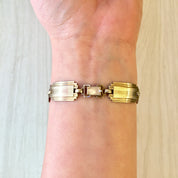 Symmetalic Bracelet, Sterling Silver, 14 Karat Gold, Symmetalic Jewelry, Link Bracelet, 14K Gold, Gold Bracelet, Art Deco Jewelry, Retro