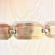 Symmetalic Bracelet, Sterling Silver, 14 Karat Gold, Symmetalic Jewelry, Link Bracelet, 14K Gold, Gold Bracelet, Art Deco Jewelry, Retro