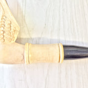 Meerschaum Pipe, Sultan, Smoking Pipe, Tobacco Pipe, White Meerschaum, Hand Carved, Carved Pipe, Man's Face, Bearded Man, Smoker, Pipes