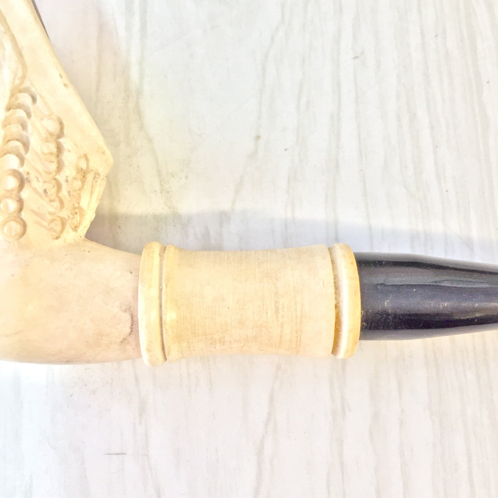Meerschaum Pipe, Sultan, Smoking Pipe, Tobacco Pipe, White Meerschaum, Hand Carved, Carved Pipe, Man's Face, Bearded Man, Smoker, Pipes
